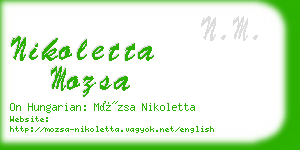 nikoletta mozsa business card